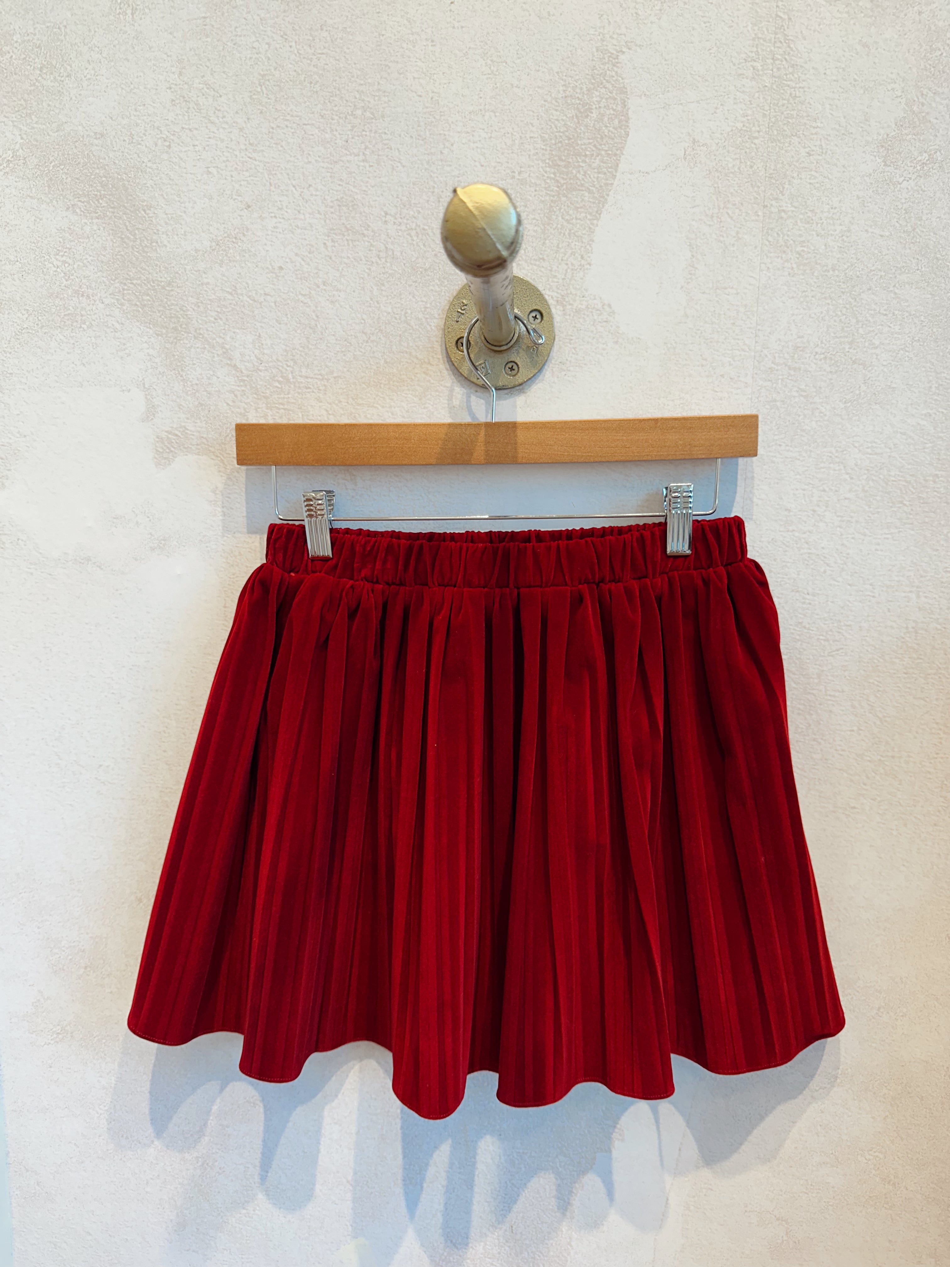 Tabitha Velvet Skirt- Red