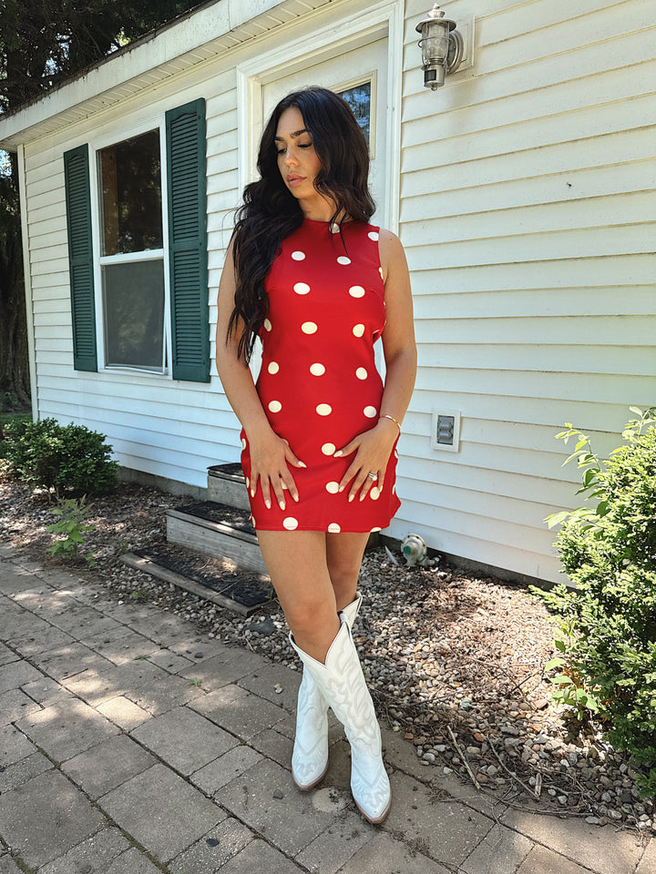 Rosie Red Polka Dot Mini Dress