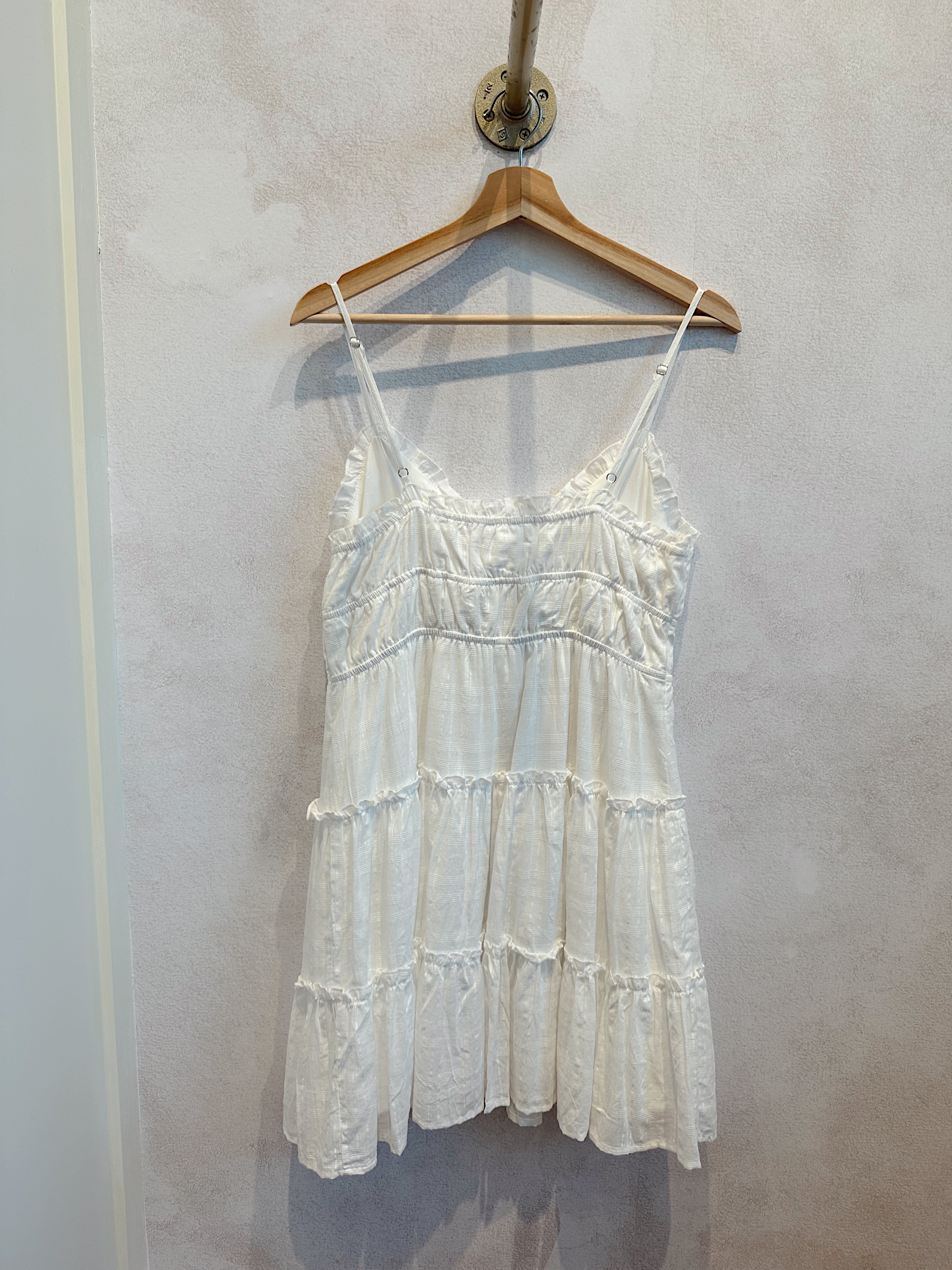 Melanie White Tiered Mini Dress