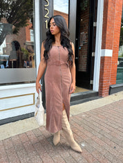 Alice Plum Corduroy Belted Midi Dress