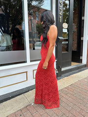 Remy Rust Lace Bodycon Maxi Dress