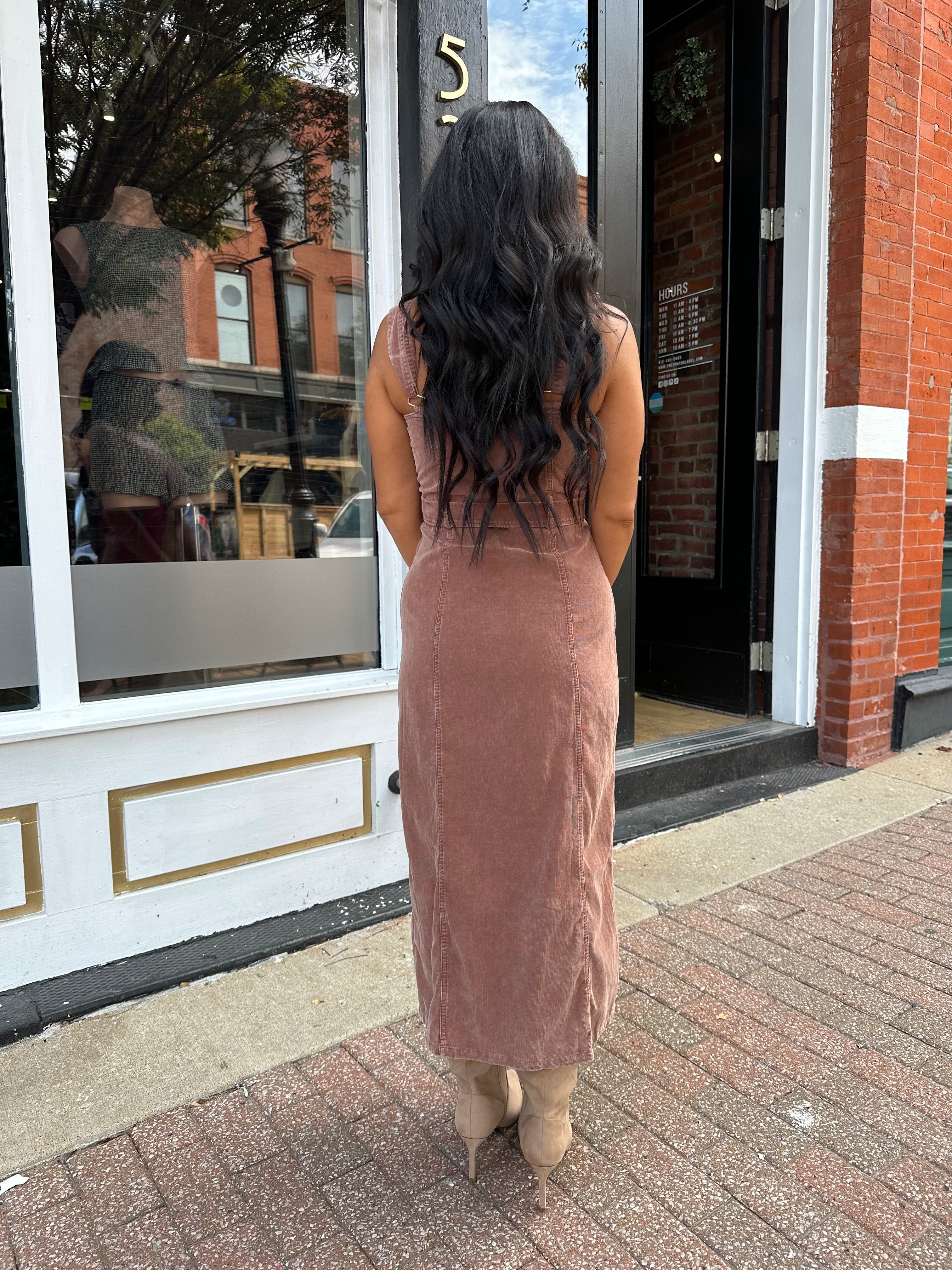 Alice Plum Corduroy Belted Midi Dress
