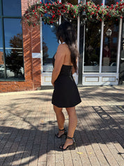 Onyx Black Halter Blazer Mini Dress