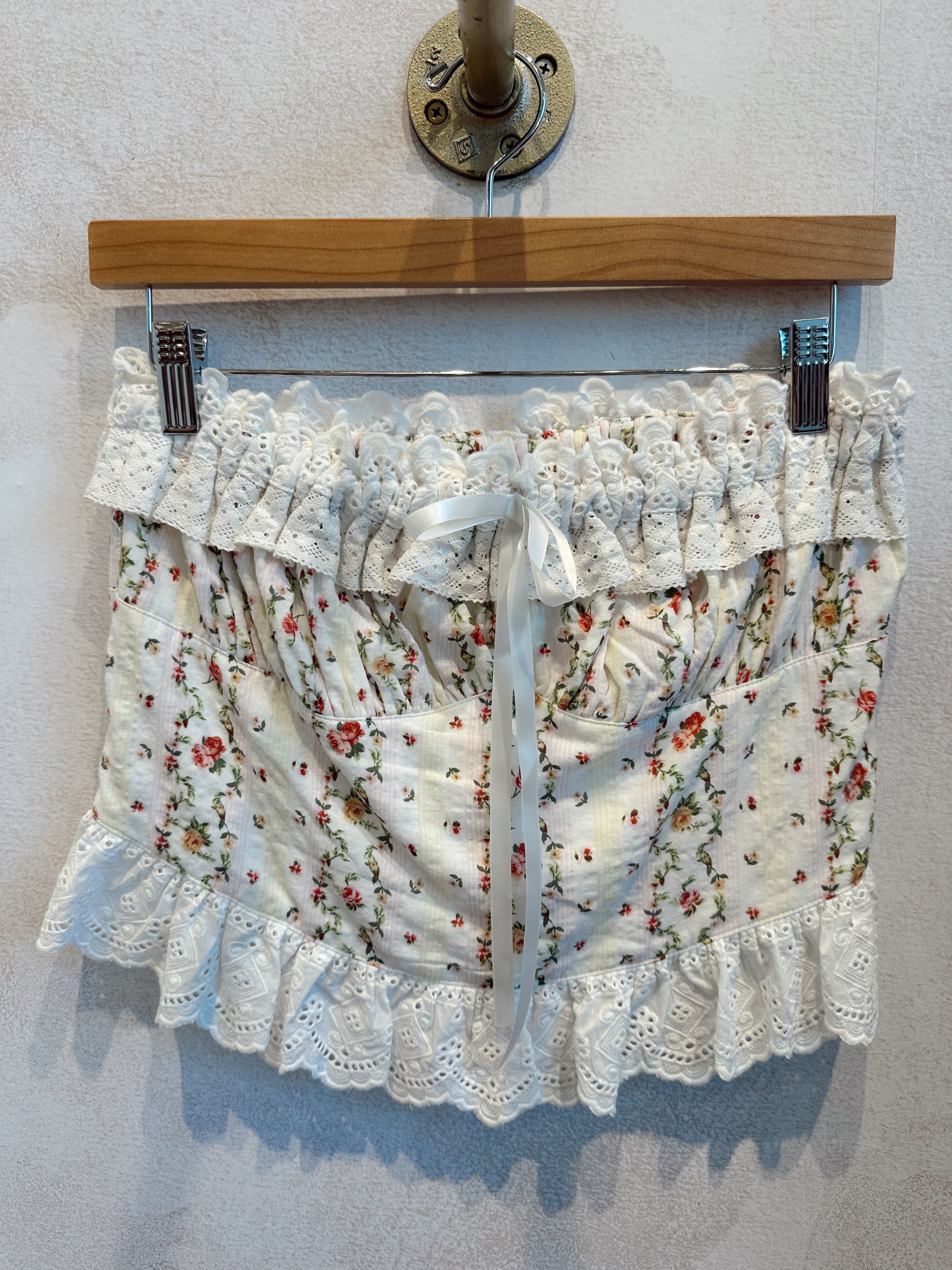 Penelope Floral Ruffled Tube Top