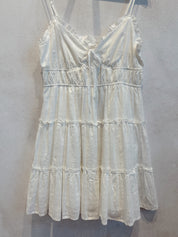 Melanie White Tiered Mini Dress