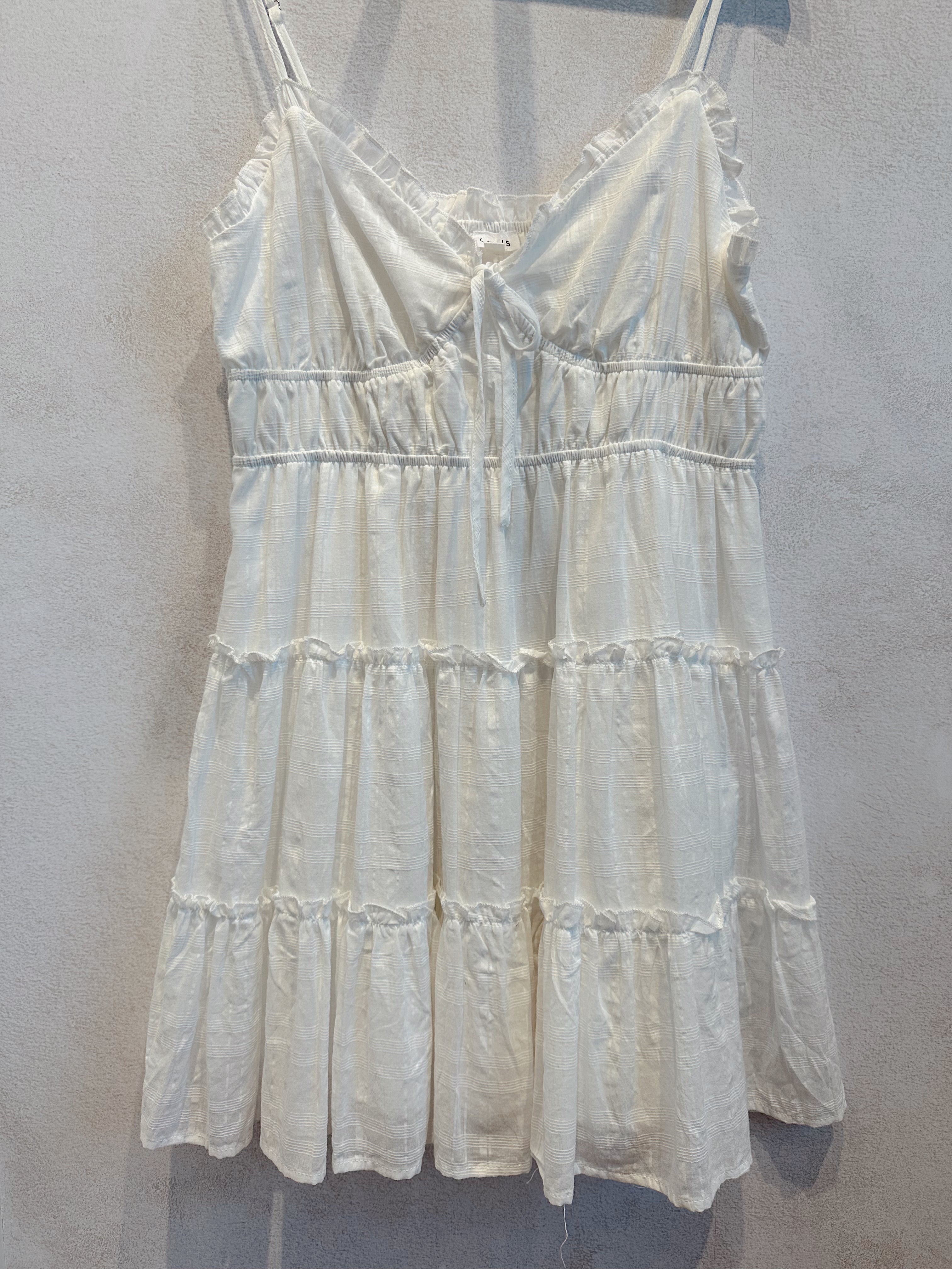 Melanie White Tiered Mini Dress