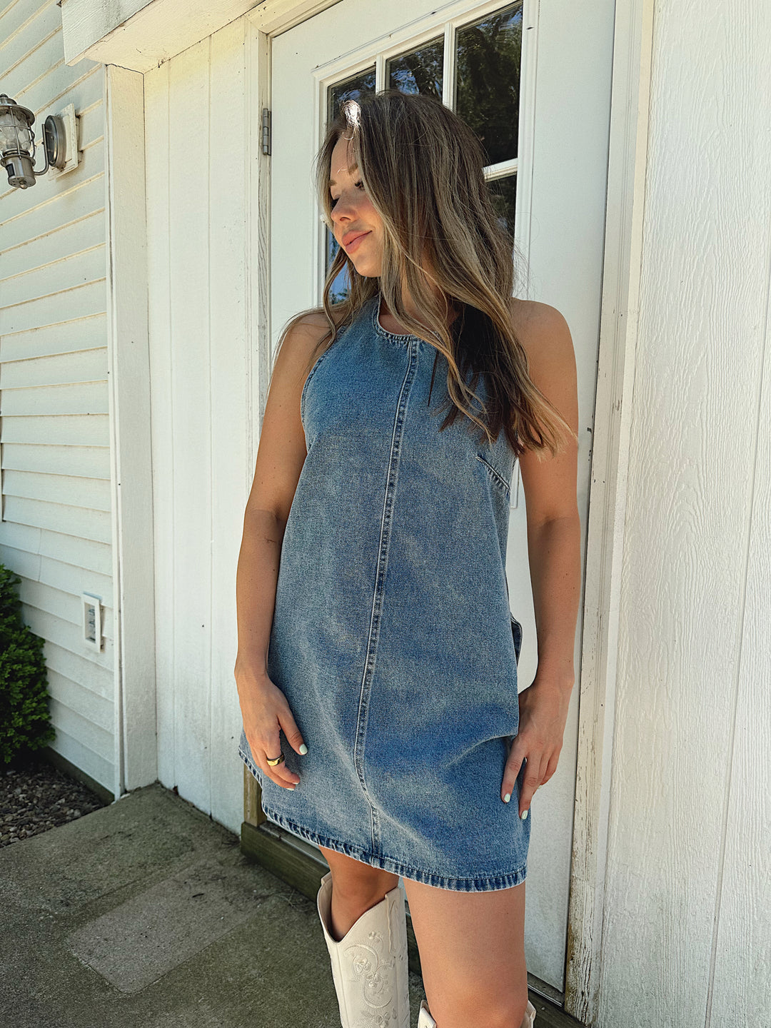 Sammy Denim Halter Mini Dress