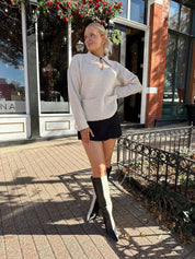 Linden Oatmeal Collared Sweater