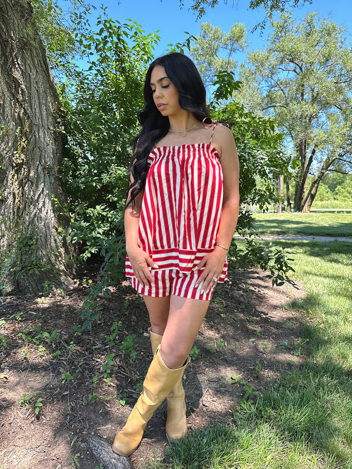 Georgia Red Striped Two Piece Set