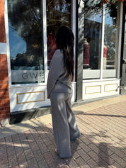 Kaycee Grey Cardigan and Wide Leg Pant Two-Piece Set