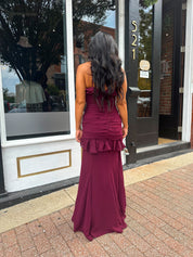 Valeria Ruffled Halter Maxi Dress