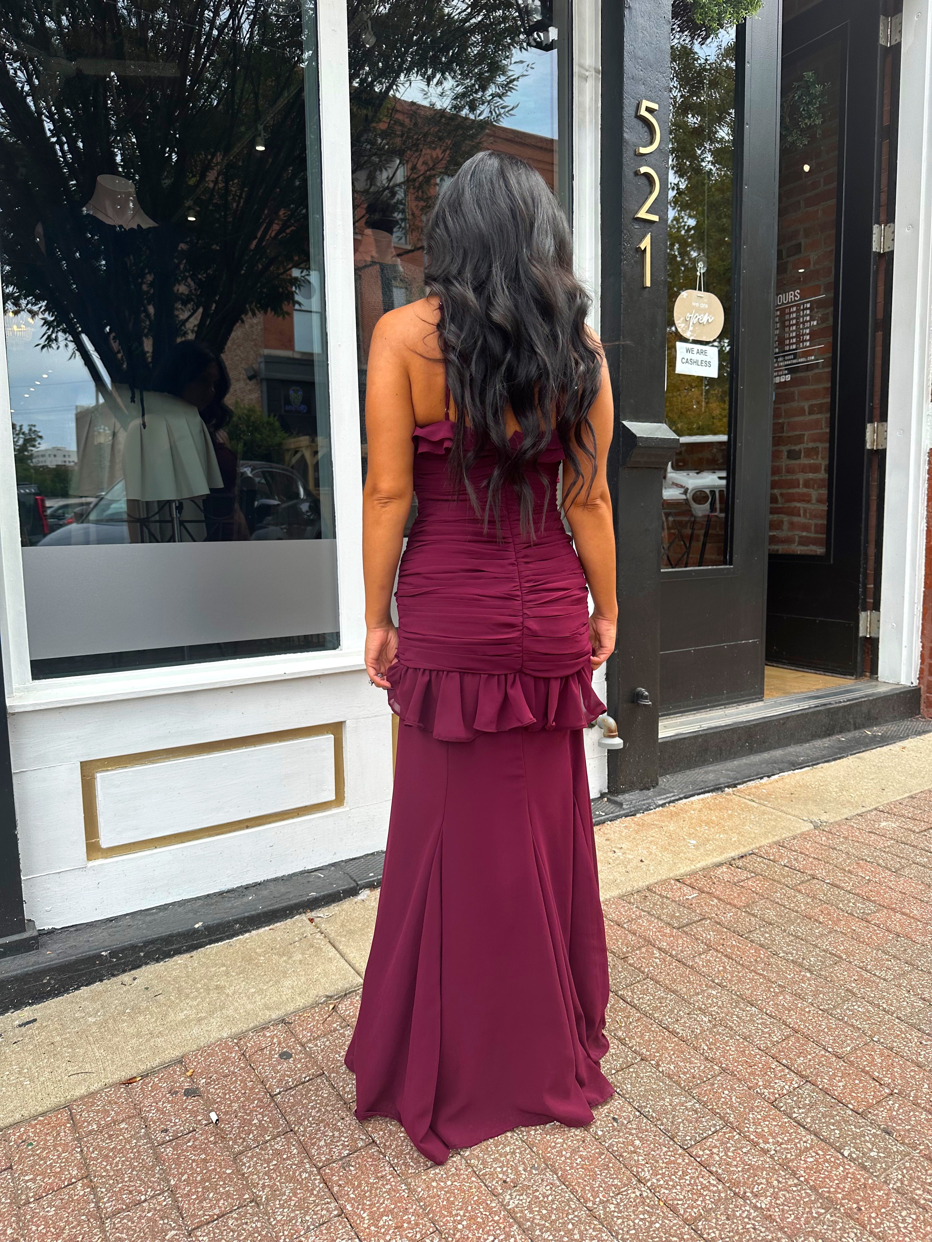 Valeria Ruffled Halter Maxi Dress