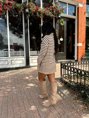 Annabelle Cream and Maroon Striped Two-Piece Skort Set