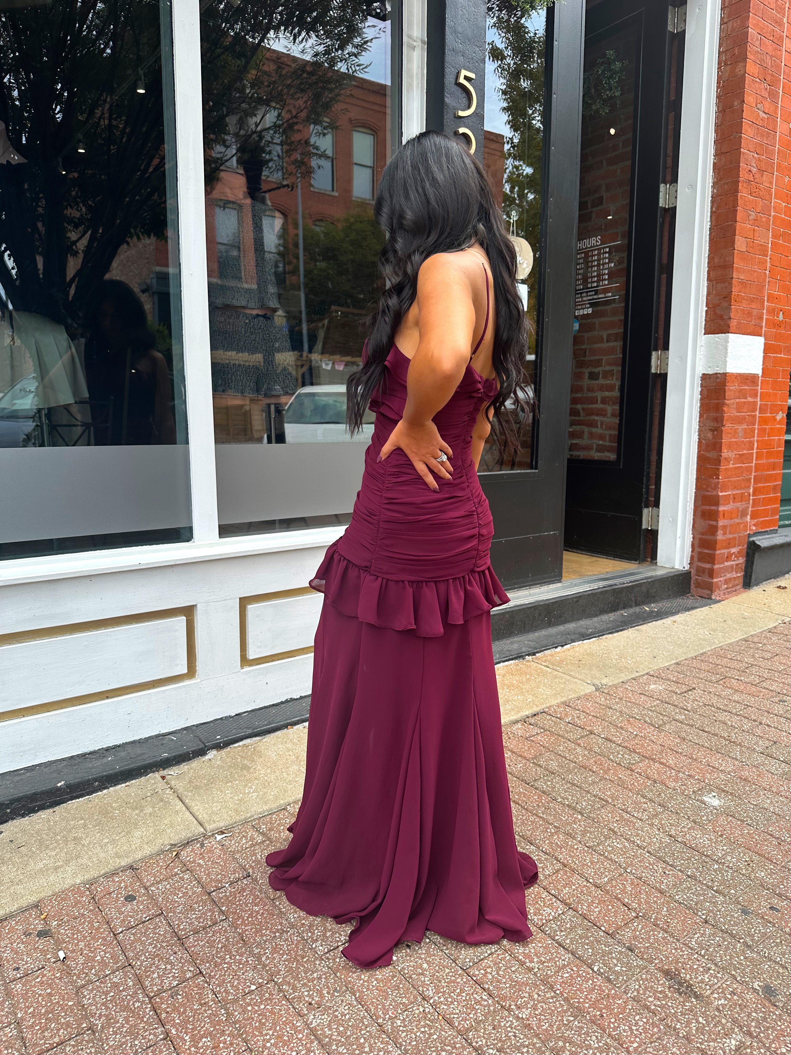 Valeria Ruffled Halter Maxi Dress