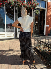 Hollan Ivory Slouchy Turtleneck Sleeveless Fuzzy Sweater