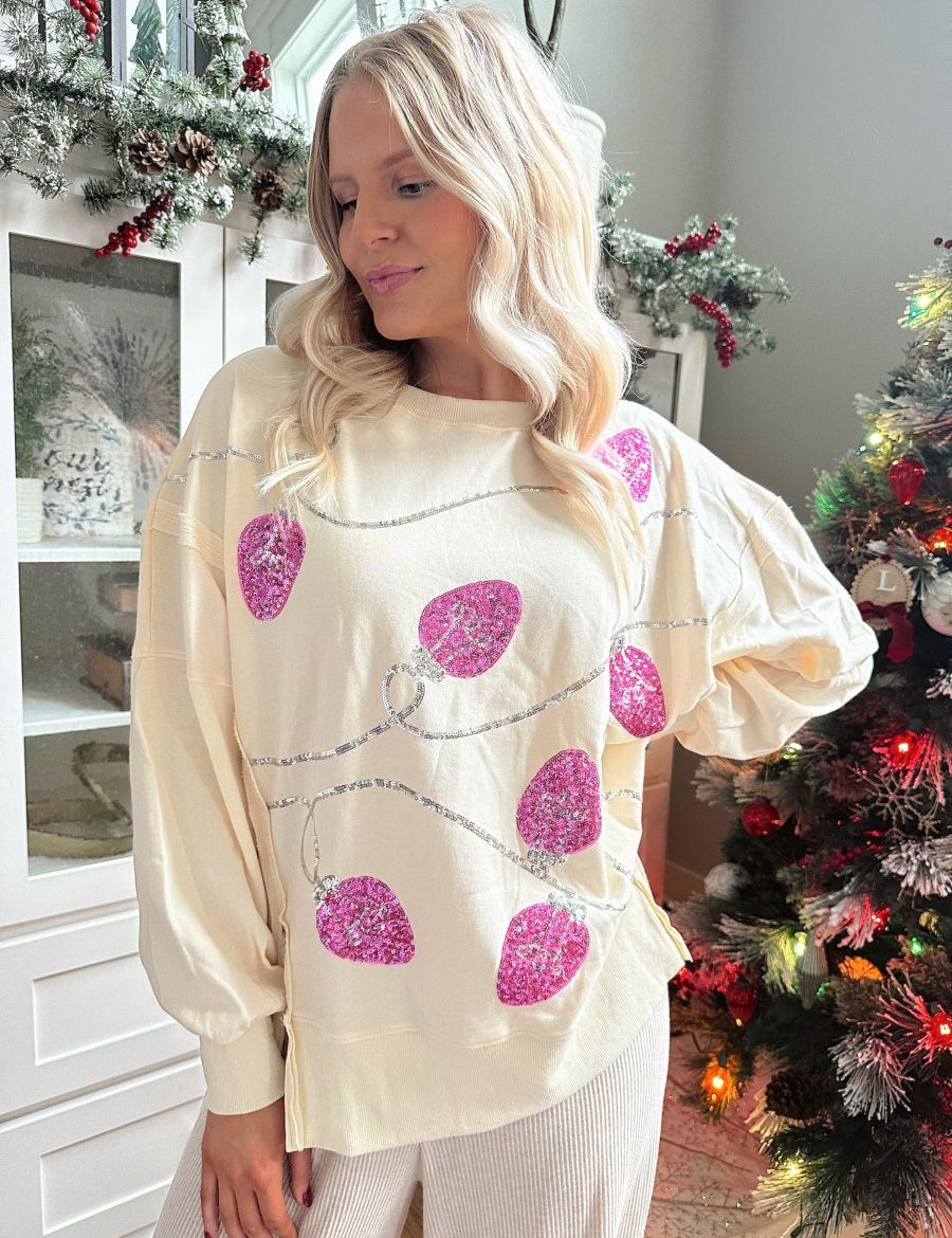 All Is Bright Cream Crew Neck - Gwenna The Label