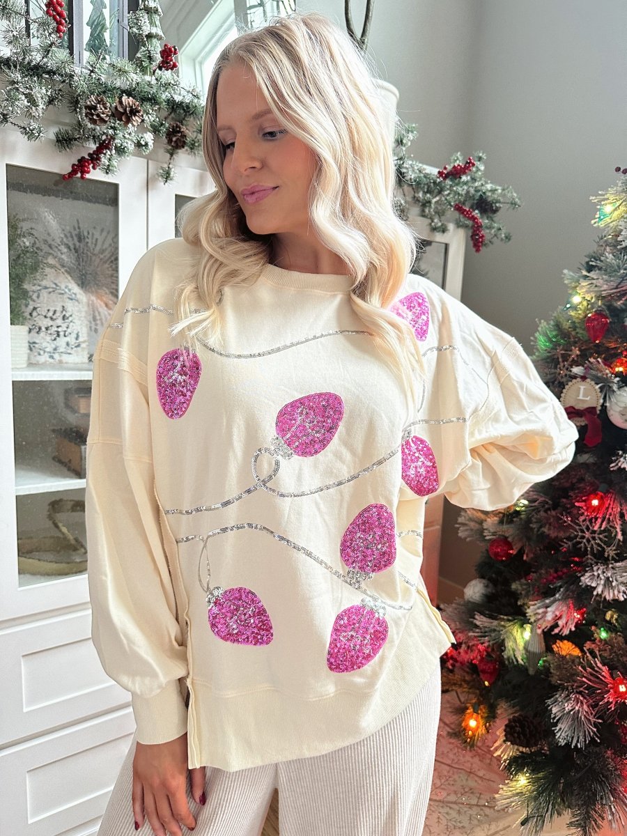 All Is Bright Cream Crew Neck - Gwenna The Label