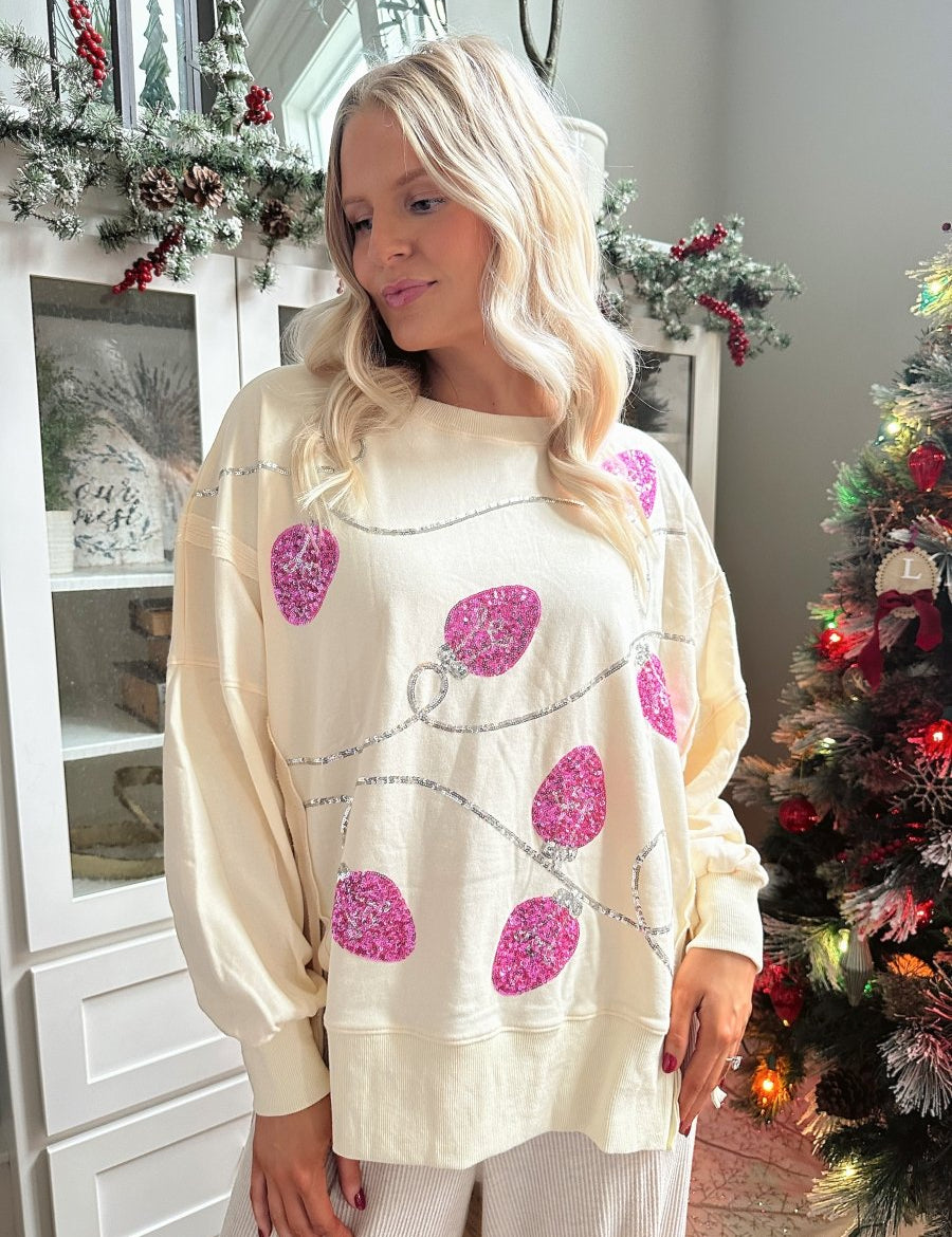 All Is Bright Cream Crew Neck - Gwenna The Label