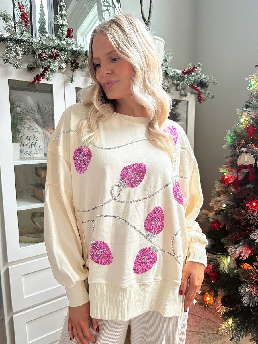 All Is Bright Cream Crew Neck - Gwenna The Label