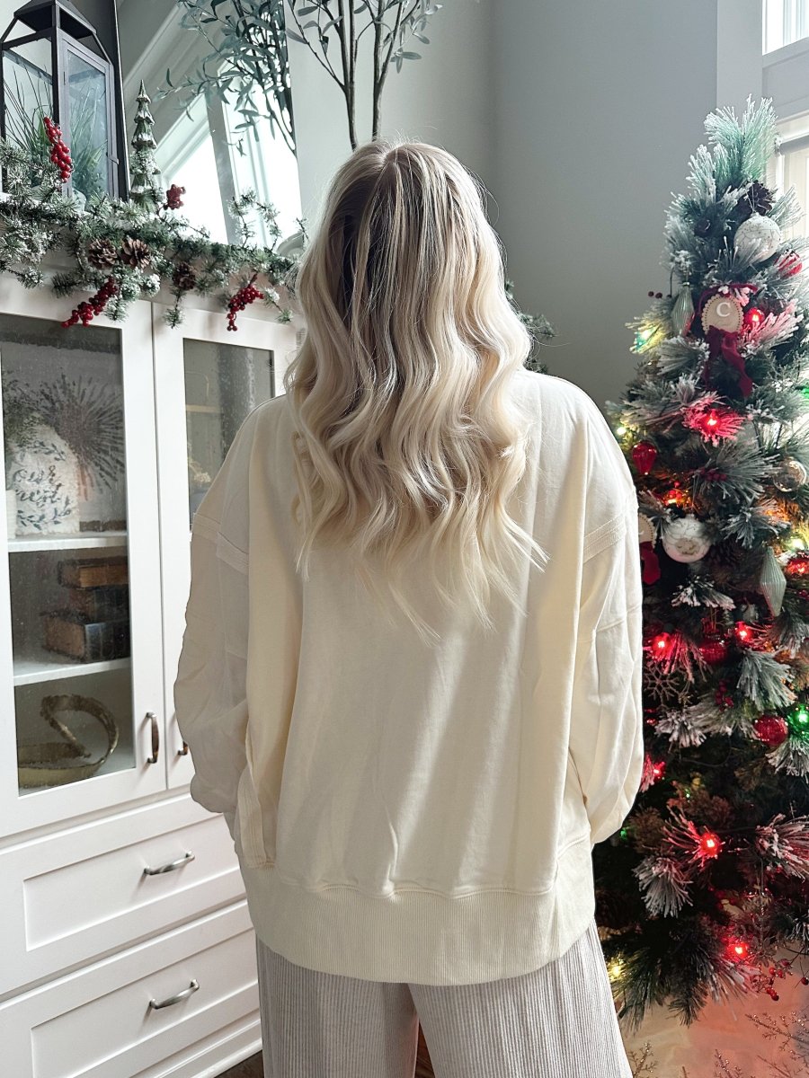 All Is Bright Cream Crew Neck - Gwenna The Label