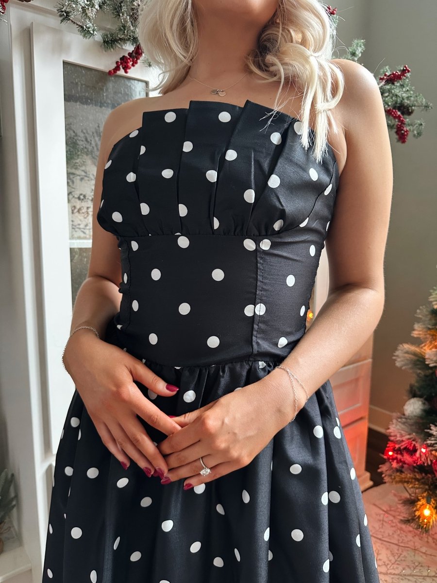 Anika Polka Dot Fit to Flare Midi Dress - Gwenna The Label