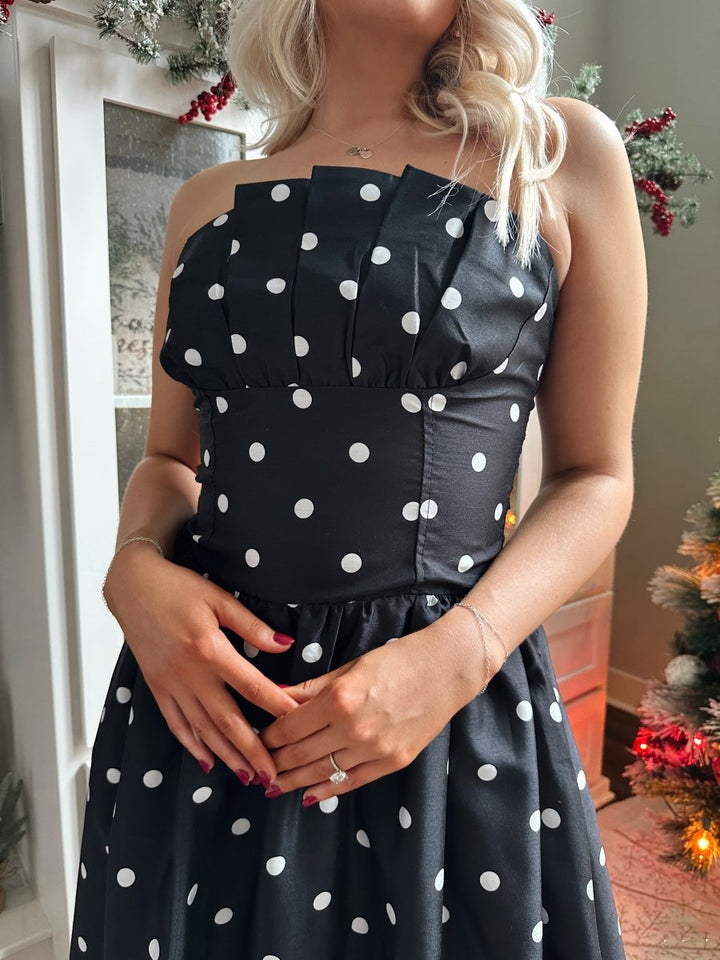 Anika Polka Dot Fit to Flare Midi Dress - Gwenna The Label