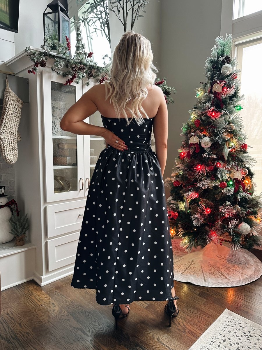 Anika Polka Dot Fit to Flare Midi Dress - Gwenna The Label