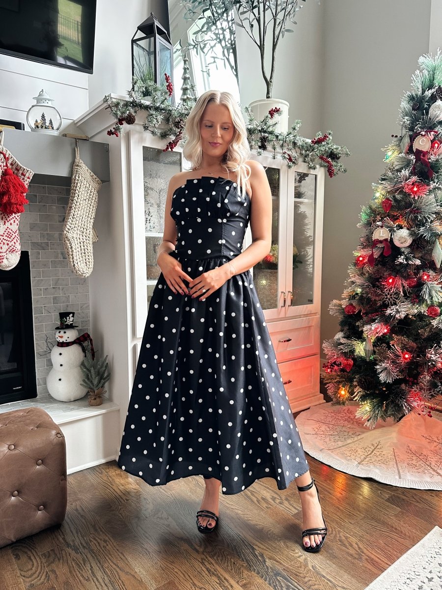 Anika Polka Dot Fit to Flare Midi Dress - Gwenna The Label