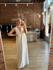 Bentley Beige Smocked Linen Maxi Dress - Gwenna The Label