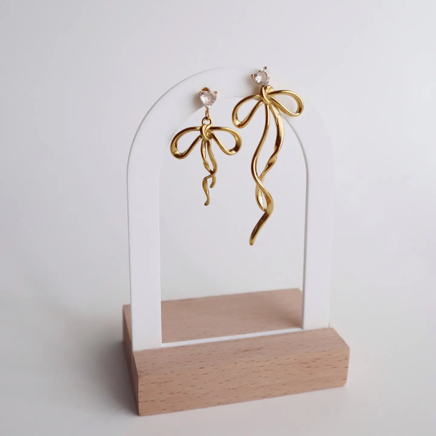 Keira Bow Dangle Gold Plated Earrings.