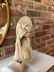 Calla Natural Rope Slide Sandals - Gwenna The Label