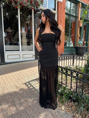 Campbell Black Strapless Maxi Dress - Gwenna The Label