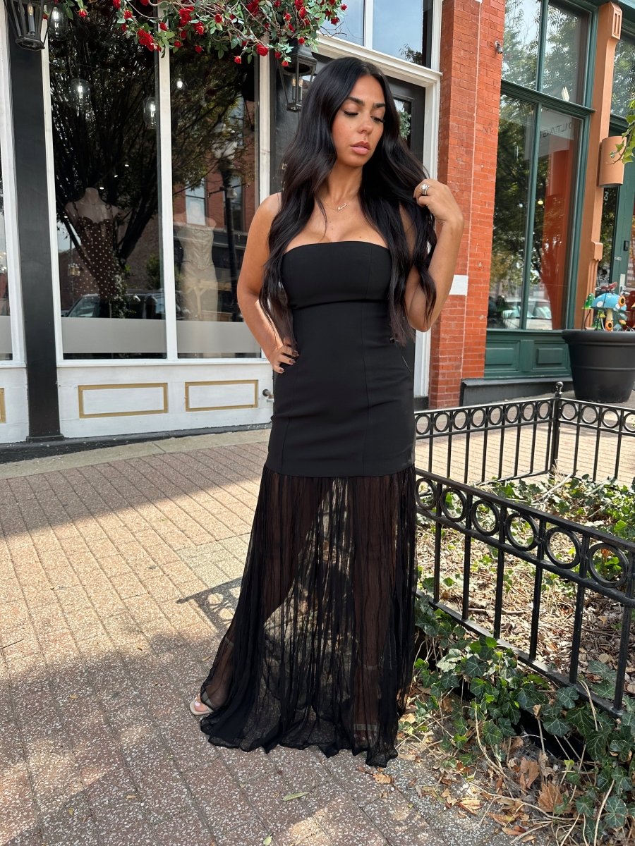 Campbell Black Strapless Maxi Dress - Gwenna The Label