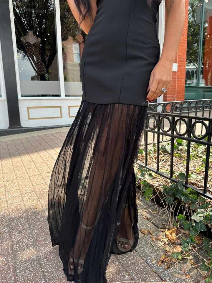 Campbell Black Strapless Maxi Dress - Gwenna The Label