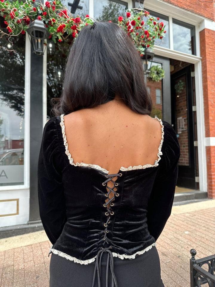 Celeste Velvet Corset Top - Gwenna The Label