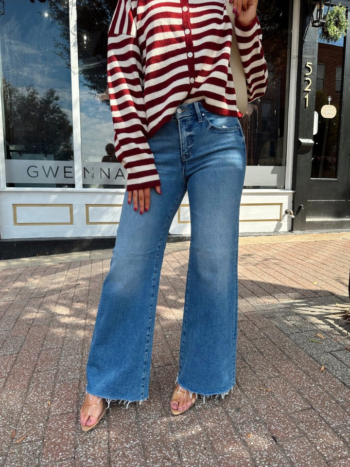 Celia Medium Wash Wide Leg Jean - Gwenna The Label