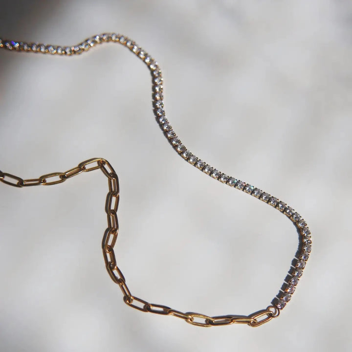 Celine CZ Paperclip Necklace - Gwenna The Label