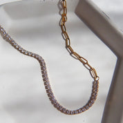 Celine CZ Paperclip Necklace - Gwenna The Label