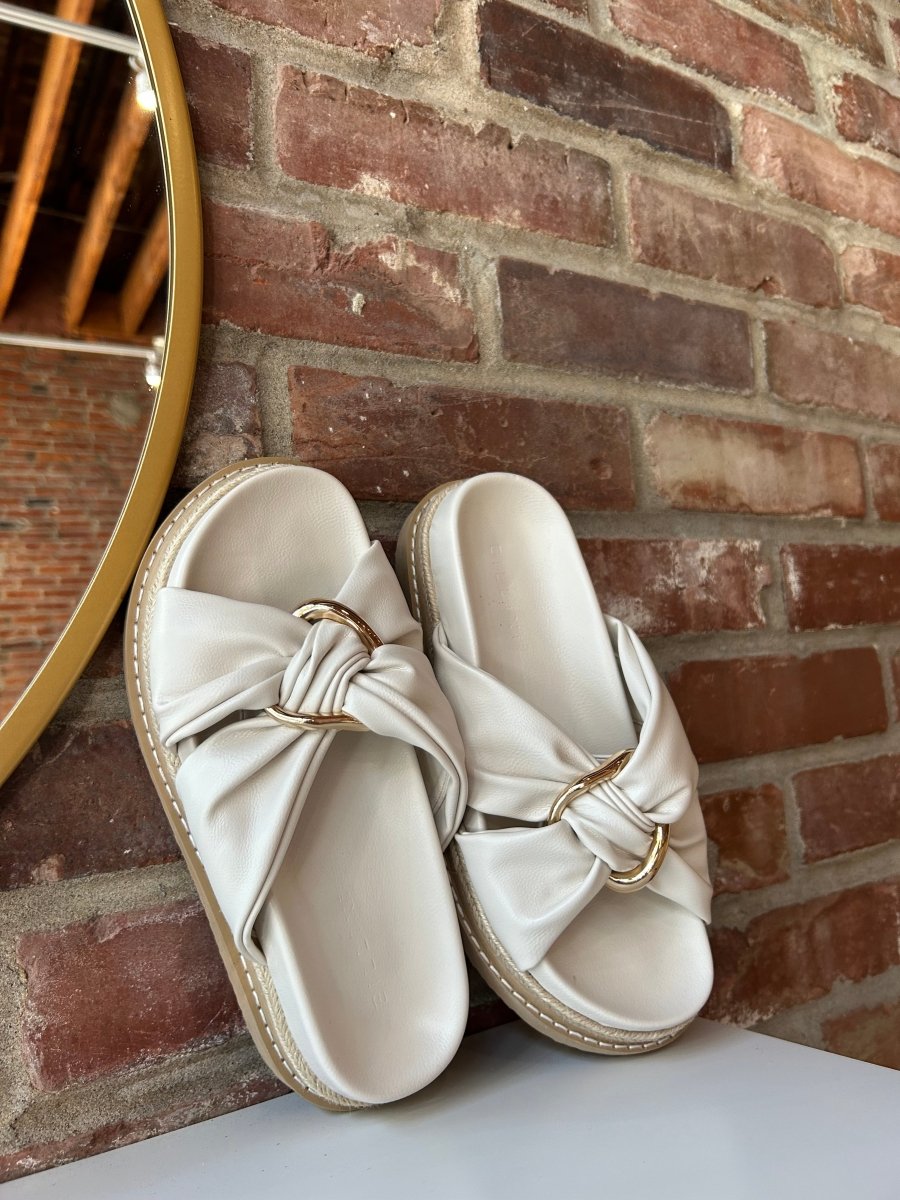 Cove Cream Gold Embellished Sandal - Gwenna The Label