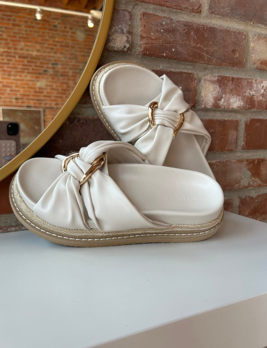 Cove Cream Gold Embellished Sandal - Gwenna The Label