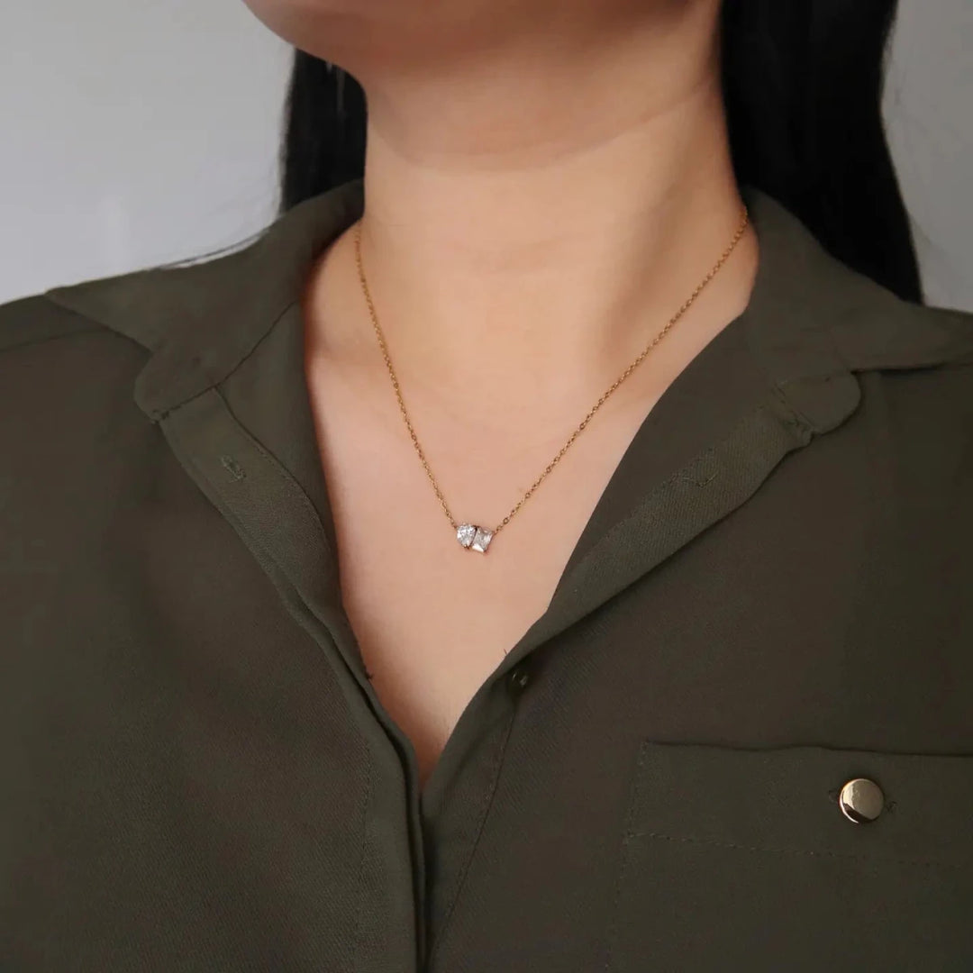 Dainty Toi Et Moi Necklace - Gwenna The Label