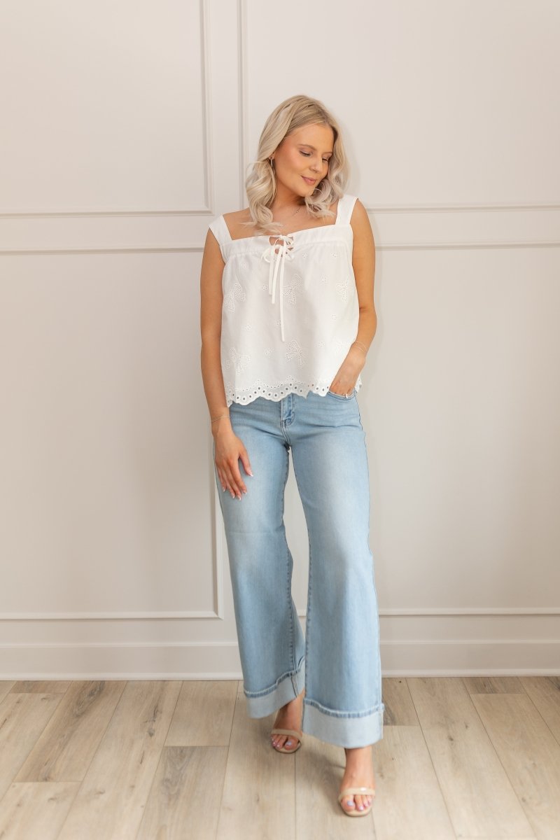 Deedra Eyelet Tank Top - Gwenna The Label