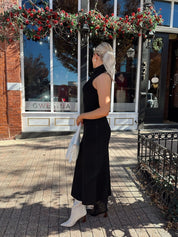 Drew Black Knit Turtleneck Sleeveless Maxi Dress - Gwenna The Label
