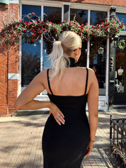 Drew Black Knit Turtleneck Sleeveless Maxi Dress - Gwenna The Label