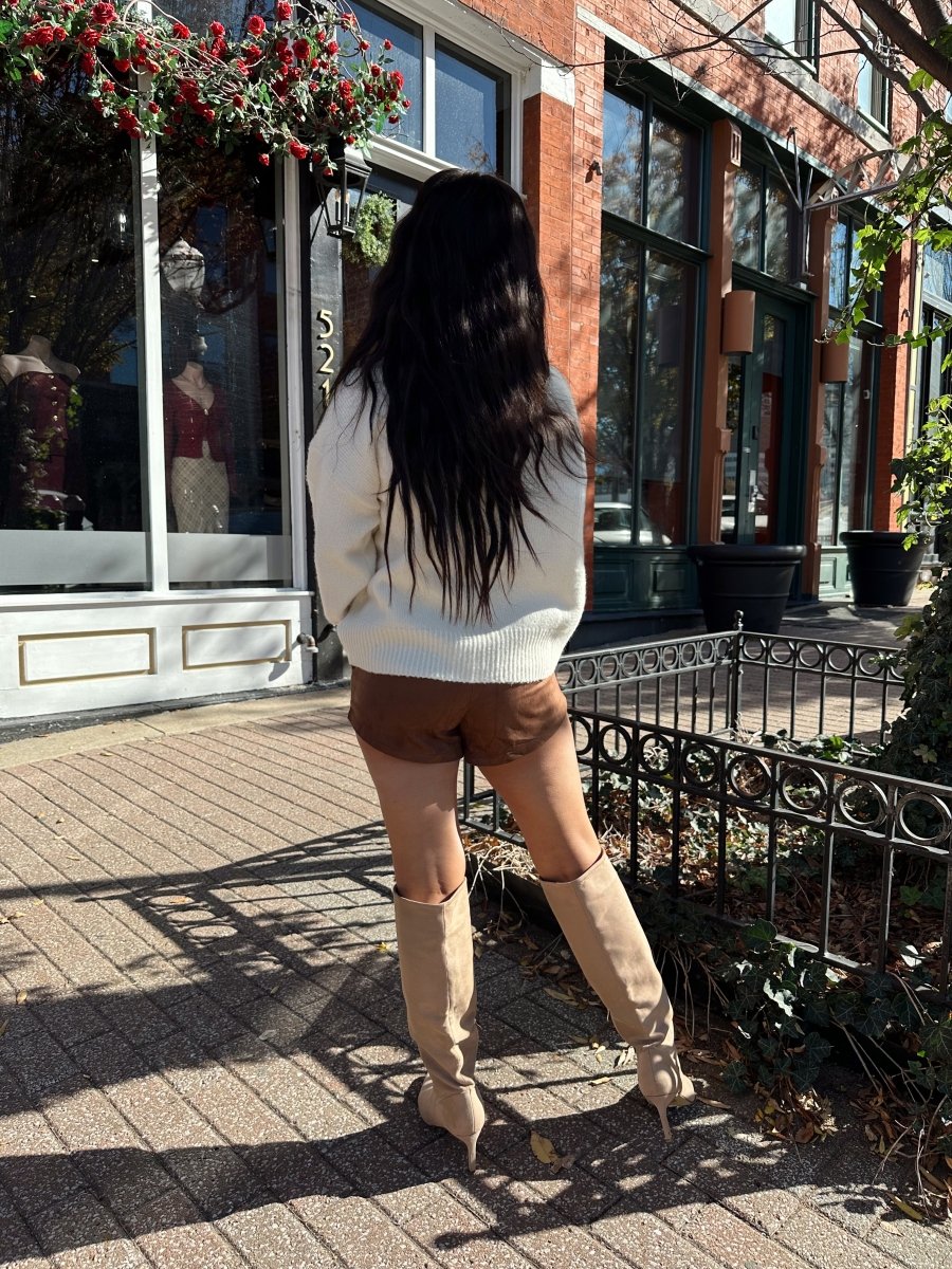 Finely Brown Suede Micro Short - Gwenna The Label