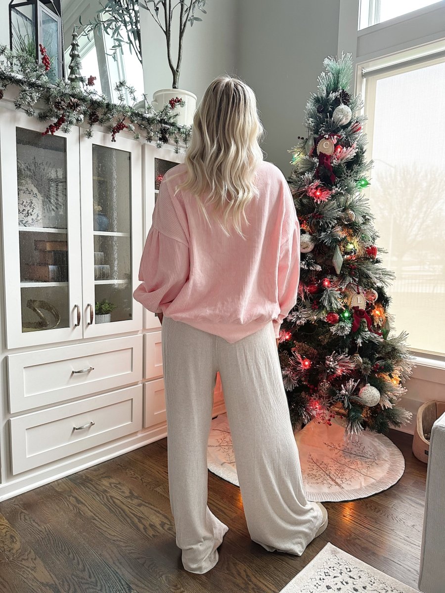 Frosted Blush Ornament Pink Pullover - Gwenna The Label