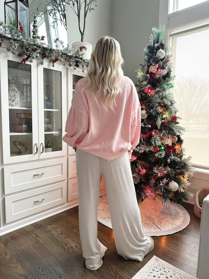 Frosted Blush Ornament Pink Pullover - Gwenna The Label