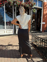 Hollan Ivory Slouchy Turtleneck Sleeveless Fuzzy Sweater - Gwenna The Label