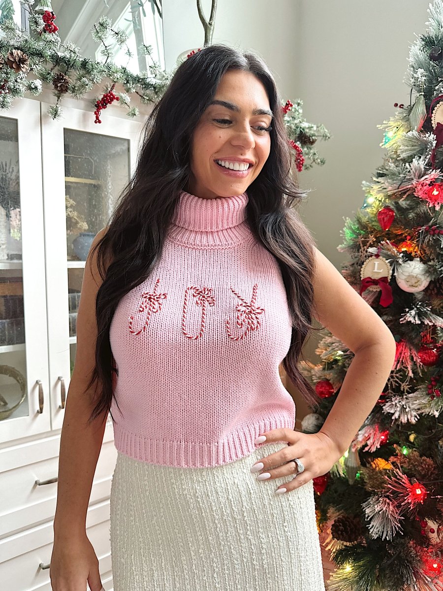 Joy Pink Turtle Neck Sweater Top - Gwenna The Label