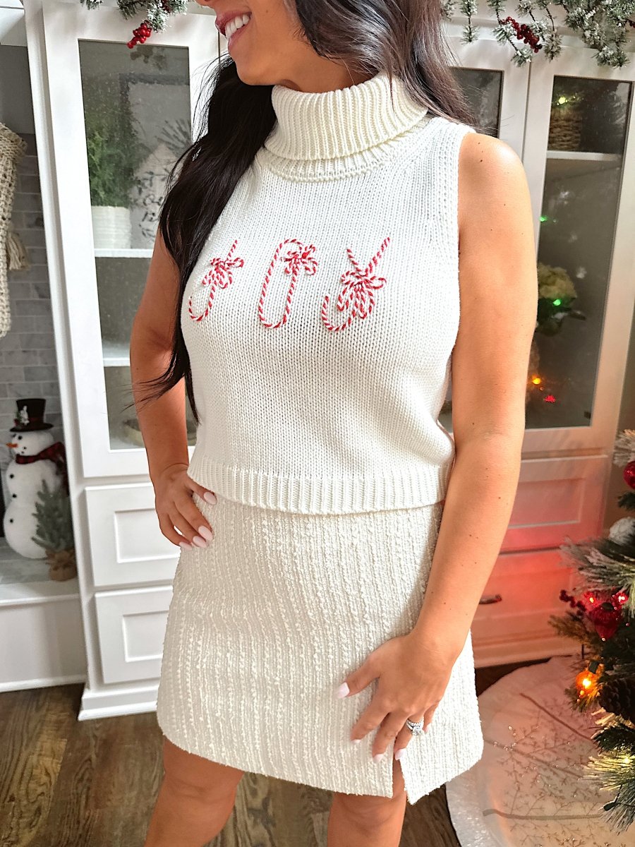 Joy White Turtle Neck Sweater Top - Gwenna The Label